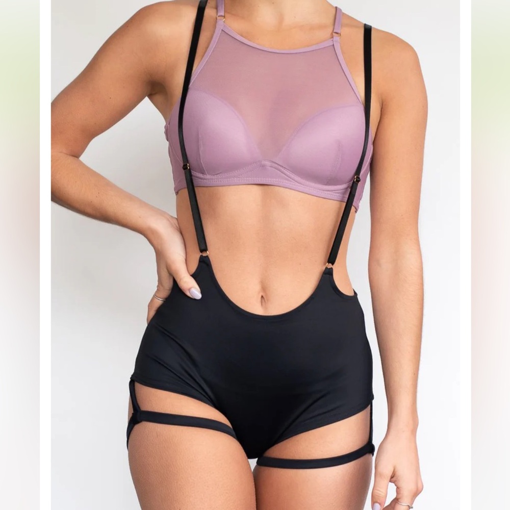 Lunalae Zena Garter Overall Bottoms Black Size US 2